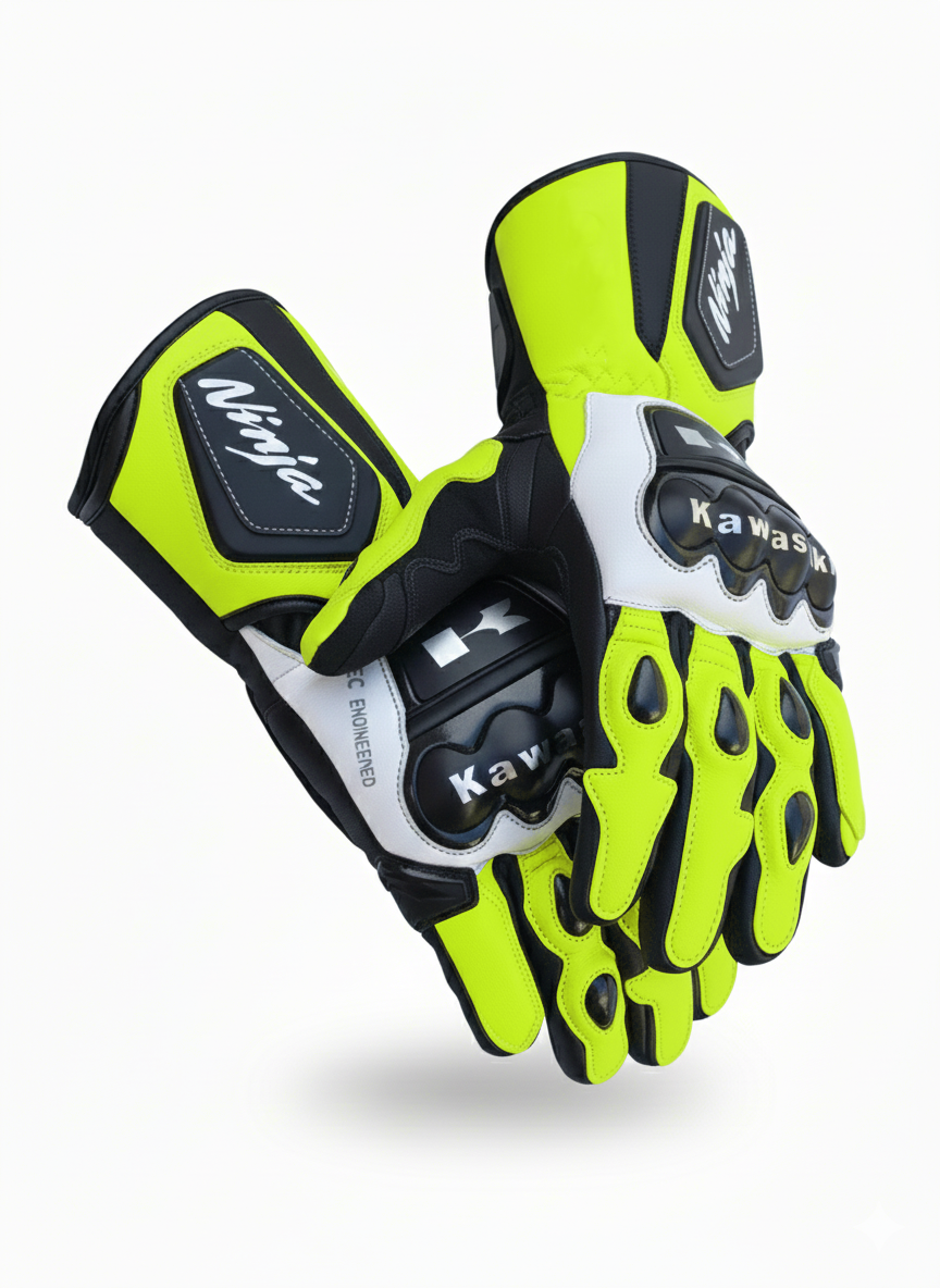 Full Leather Motorcycle Racing Gloves – Protective Riding Gear