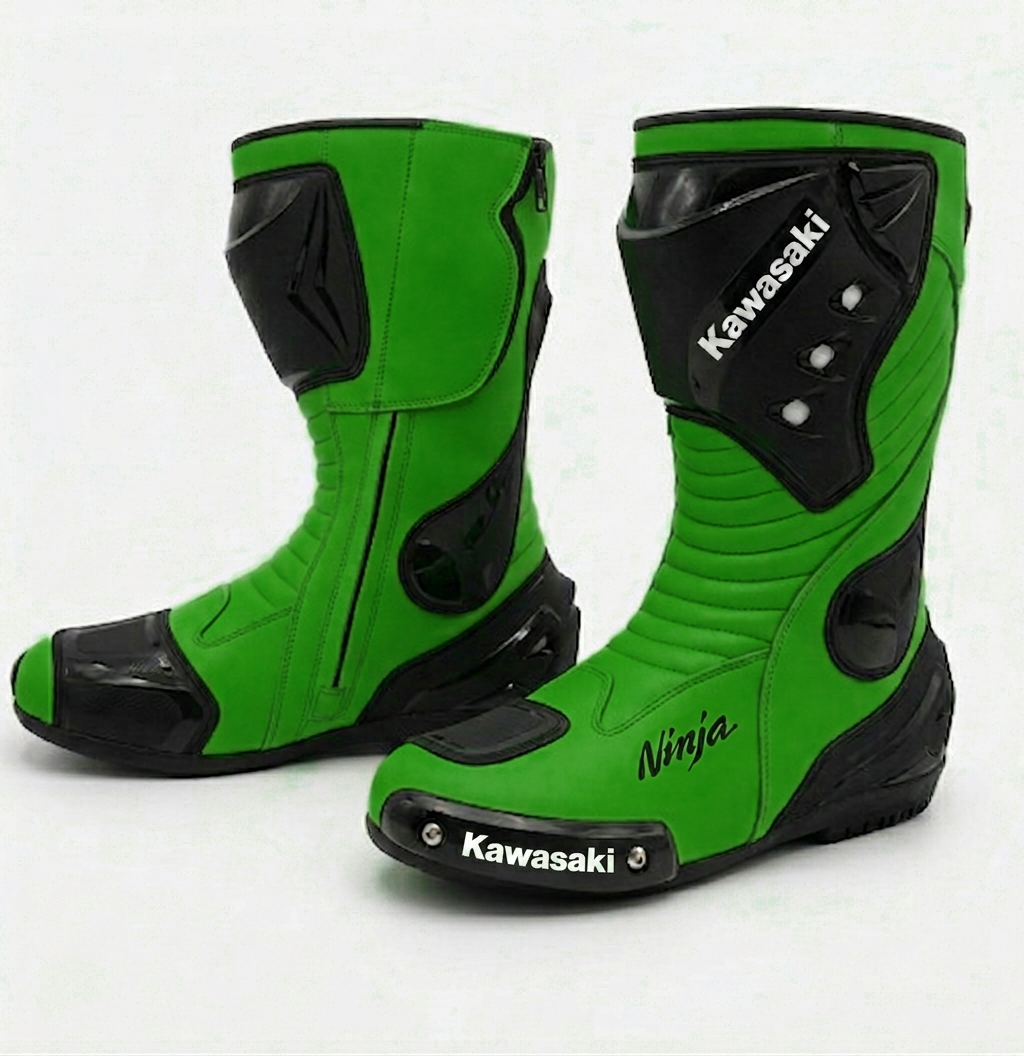 Leather Sport Bike Racing Shoes – Motorcycle Protective Boots