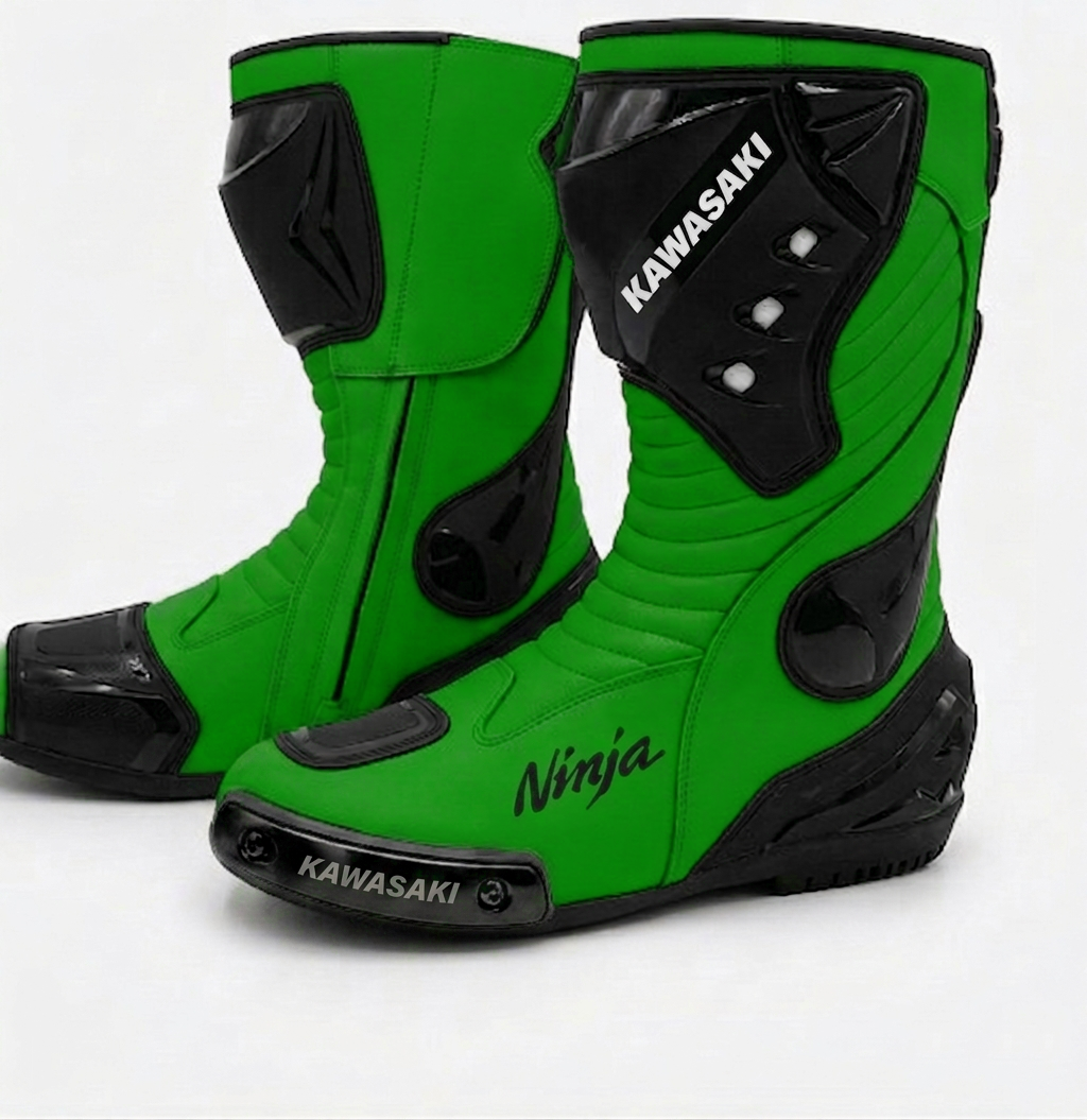 Leather Sport Bike Racing Shoes – Motorcycle Protective Boots