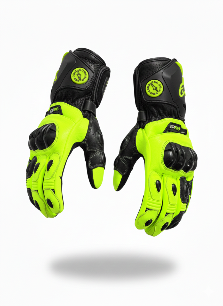 Full Leather Motorcycle Racing Gloves – Protective Riding Gear