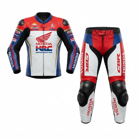 Men’s 1.3mm Leather Motorcycle Racing Suit – Protective Armor