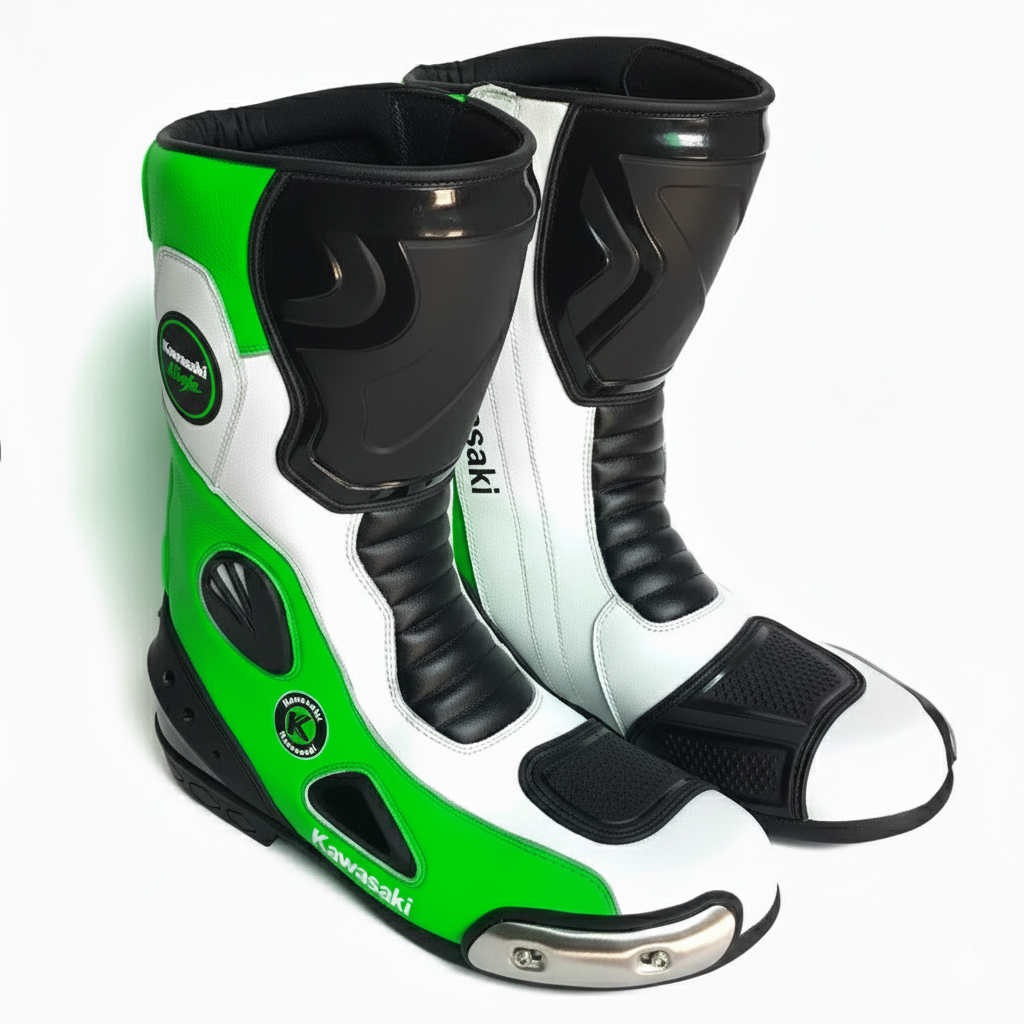 Motorbike Leather Racing Shoes – Protective Riding Boots