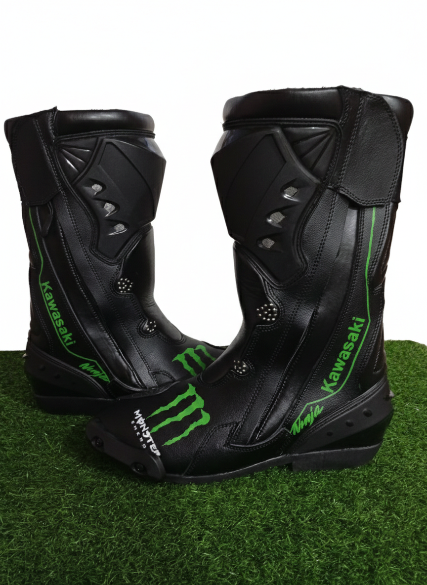 Motorbike Leather Racing Shoes – Protective Riding Boots