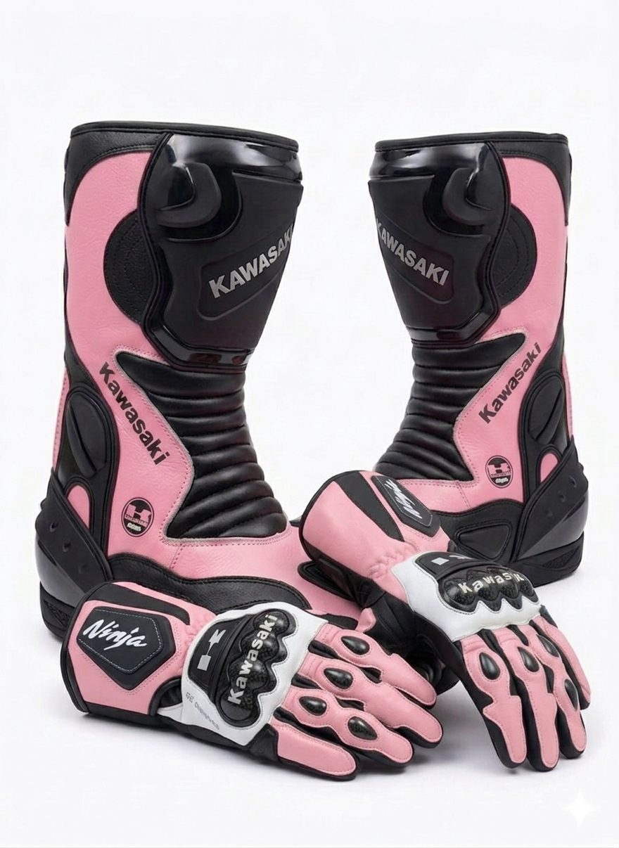 Motorcycle Riding Boots & Gloves Set – Sport & Track Gear