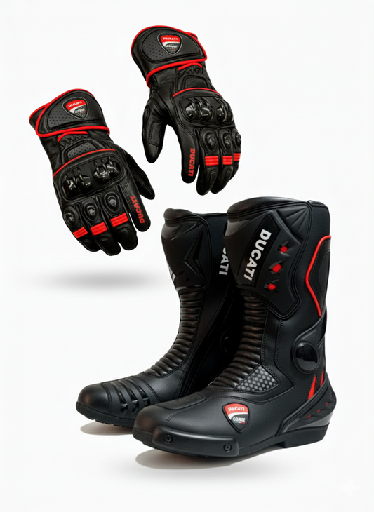 Premium Motorbike Boots & Gloves – Protective Riding Set