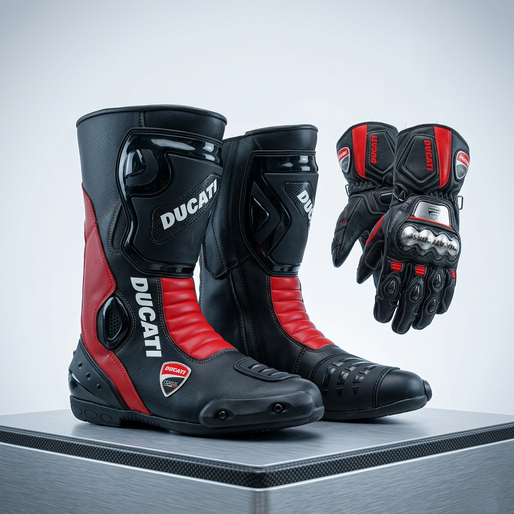 Motorcycle Riding Boots & Gloves Set – Sport & Track Gear