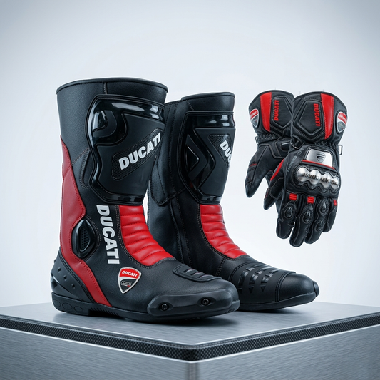 Motorcycle Riding Boots & Gloves Set – Sport & Track Gear