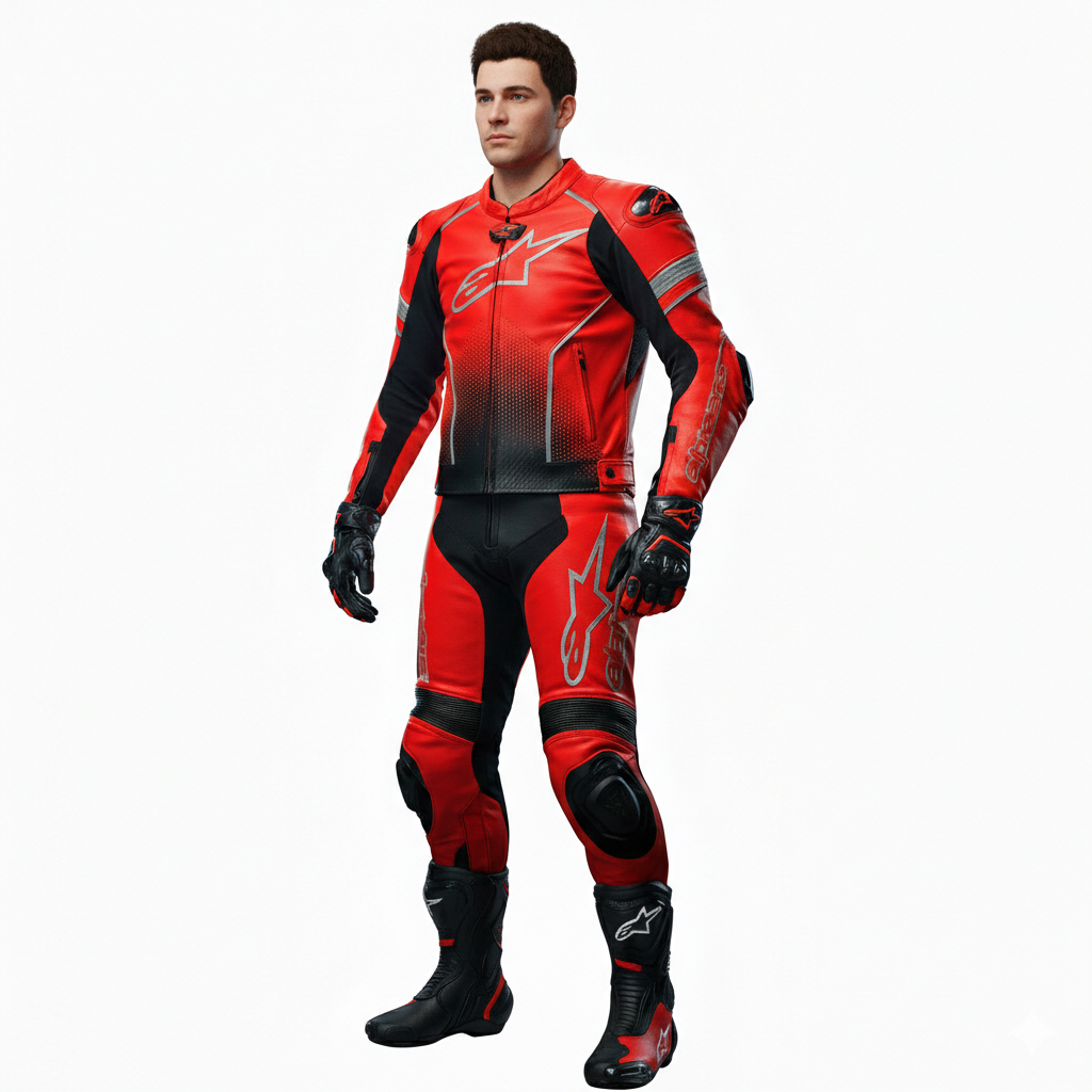 Full Body Cowhide Leather Racing Suit – Motorcycle Track Suit