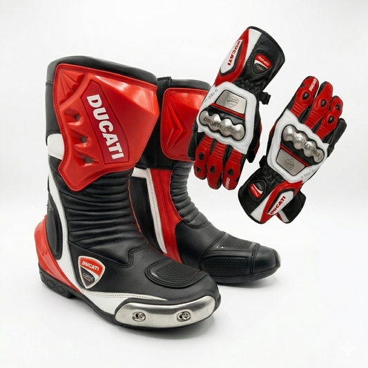 Premium Motorbike Racing Boots & Gloves – Riding Set