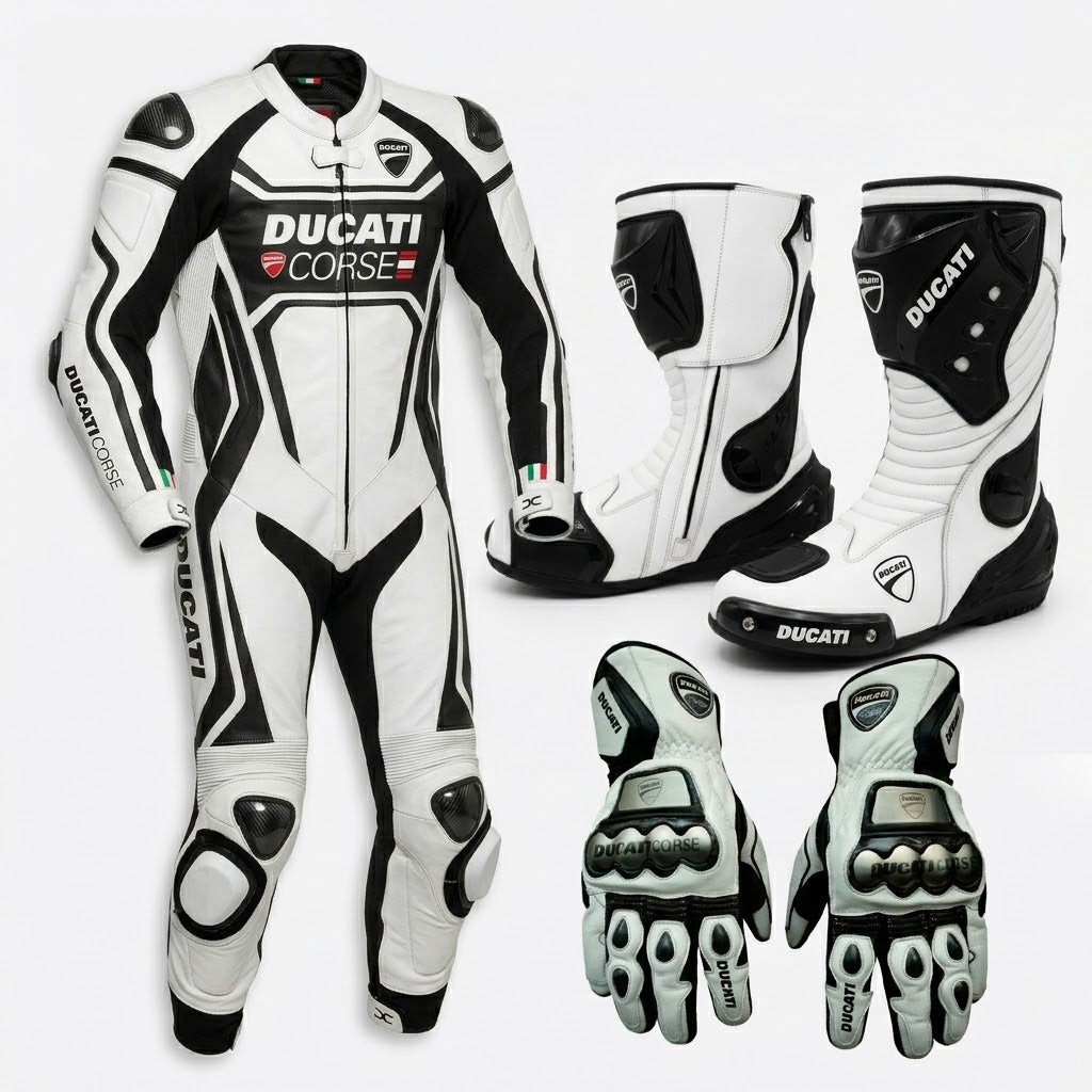 Men’s 1.3mm Leather Motorcycle Racing Suit – Protective Armor
