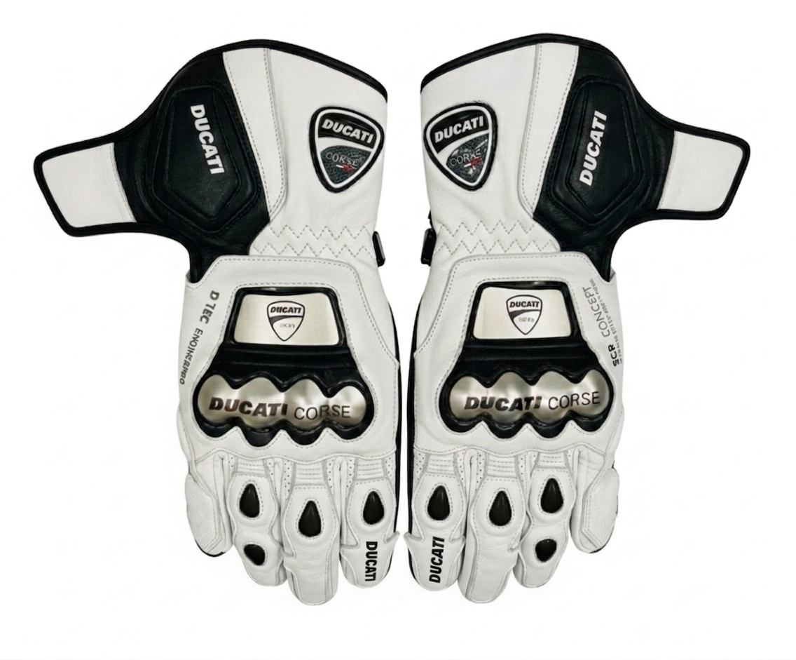 Full Leather Motorcycle Racing Gloves – Protective Riding Gear