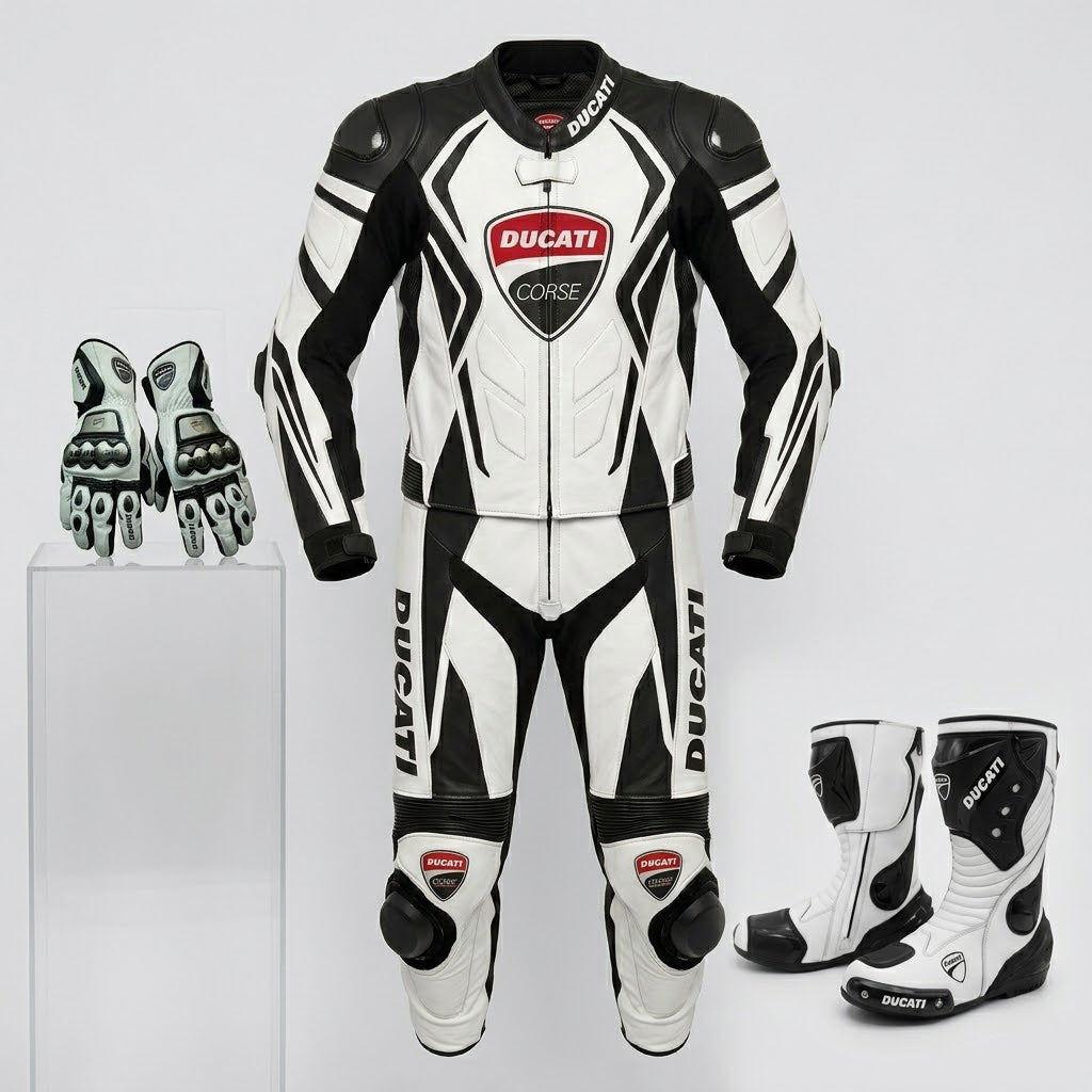 Full Body Cowhide Leather Racing Suit – Motorcycle Track Suit