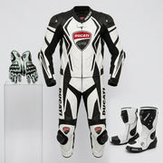 Full Body Cowhide Leather Racing Suit – Motorcycle Track Suit