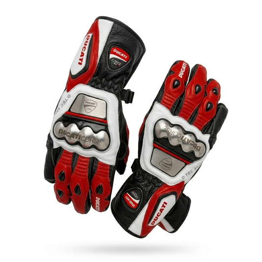 Motorcycle Leather Racing Gloves – Protective Riding Gloves