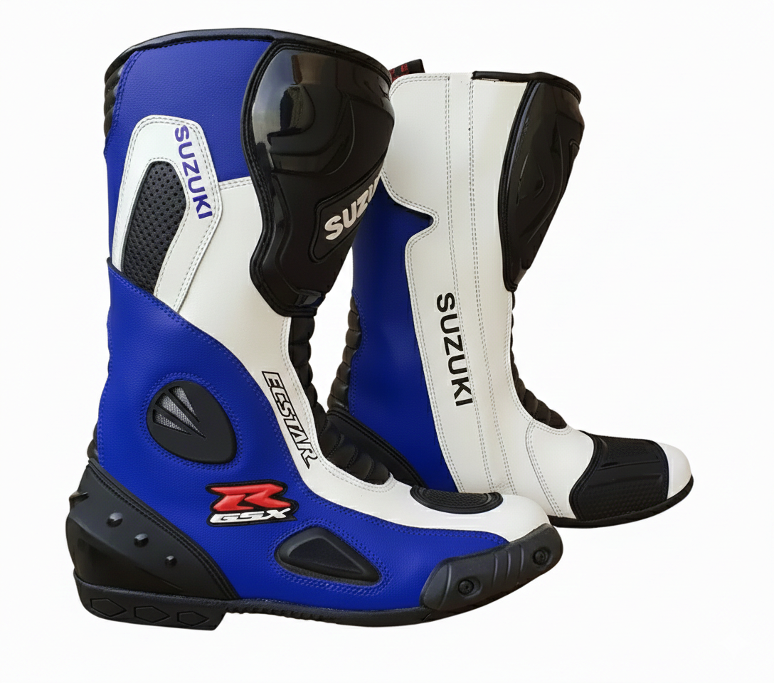 Full Leather Motorbike Racing Boots – Sport Riding Footwear