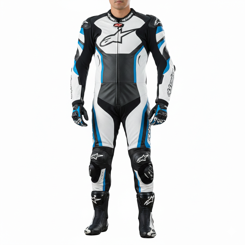Premium Cowhide Leather Motorbike Racing Suit – CE Approved