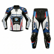 White Blue Cowhide Leather Motorcycle Racing Suit Sport & Track Riding