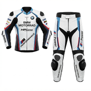 White Red Blue Professional Motorcycle Leather Racing Suit – CE Approved Armor