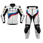 White Red Blue Professional Motorcycle Leather Racing Suit – CE Approved Armor