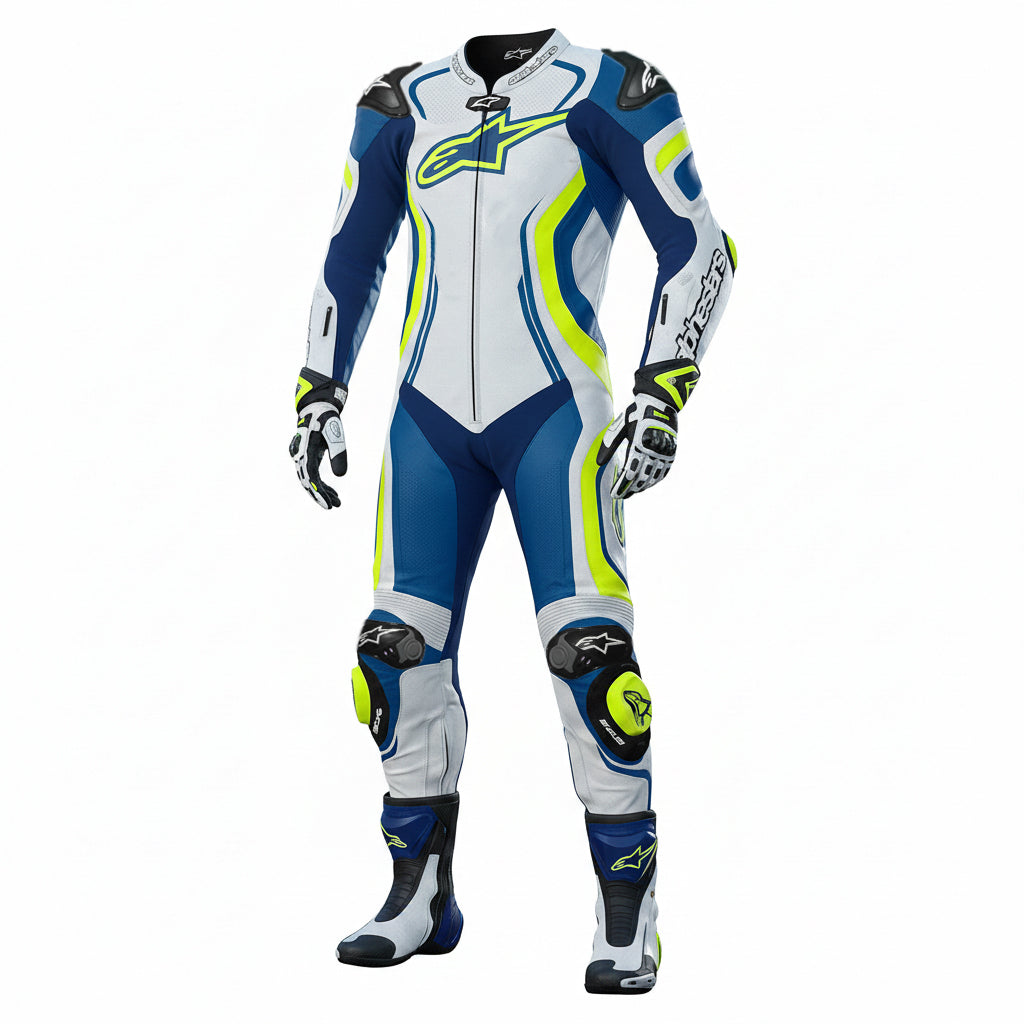 Men’s 1.3mm Leather Motorcycle Racing Suit – Protective Armor