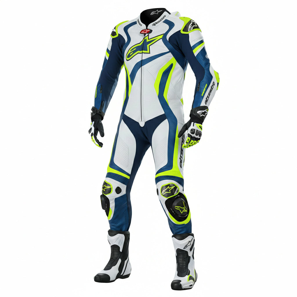 Men’s 1.3mm Leather Motorcycle Racing Suit – Protective Armor
