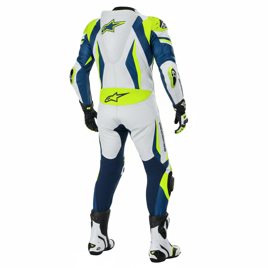 Men’s 1.3mm Leather Motorcycle Racing Suit – Protective Armor