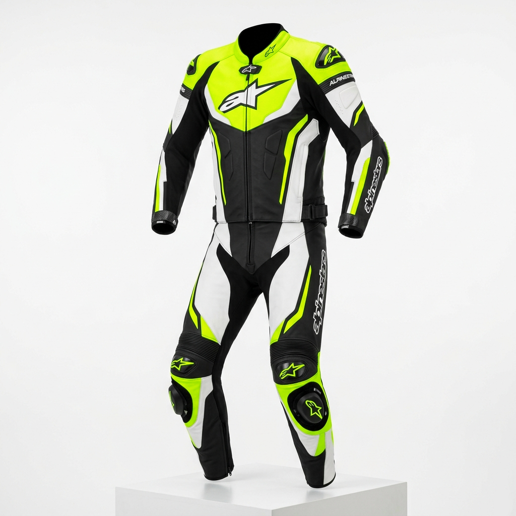 Men’s 1.3mm Leather Motorcycle Racing Suit – Protective Armor
