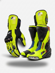 Full Leather Motorcycle Boots and Gloves – Racing Gear Set